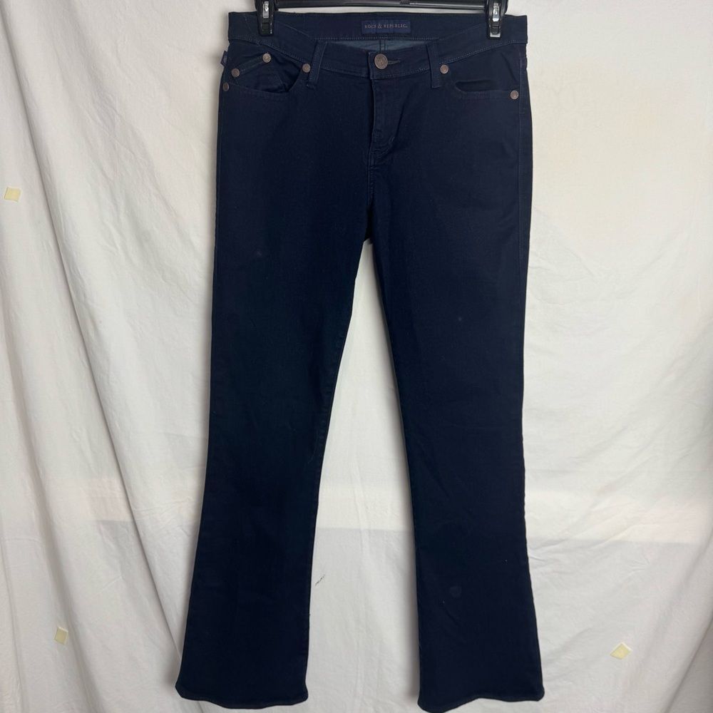 Rock & Republic Bootcut Kassandra Dark Blue Denim Jeans Size 12